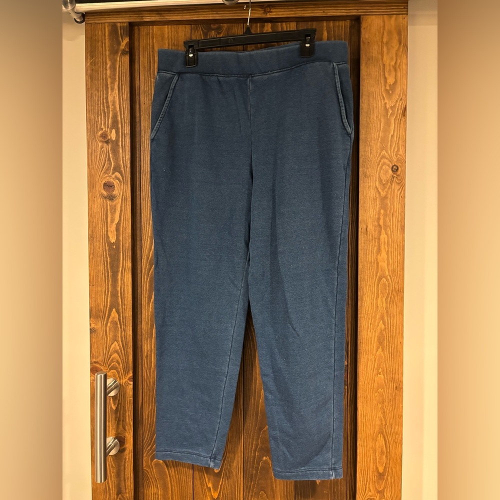 Lands End Vintage Serious Sweats Tapered Denim Sweatpants Medium